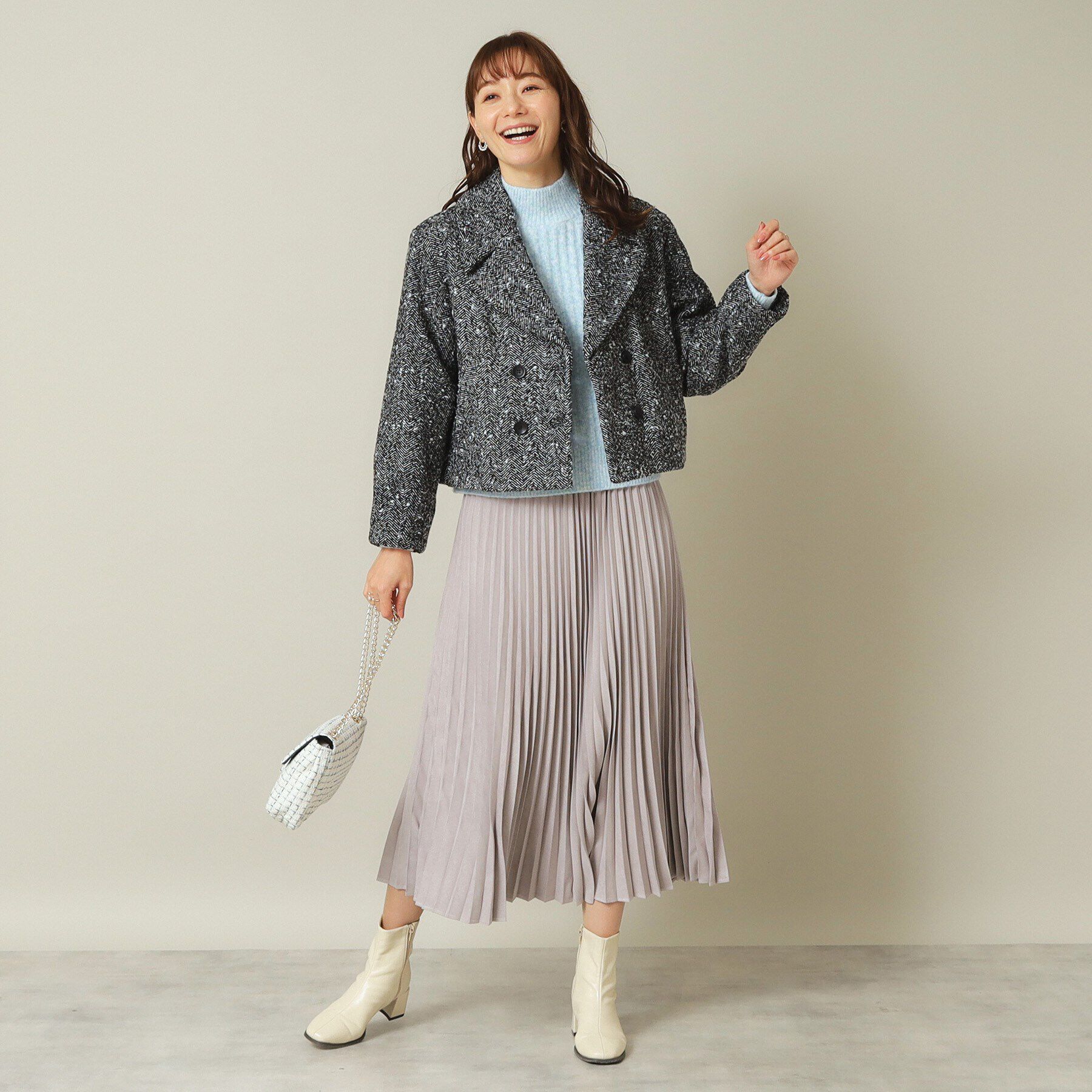 ITS&rsquo;DEMO「【手洗い可】ツイードショートコート」|チェスターコート|