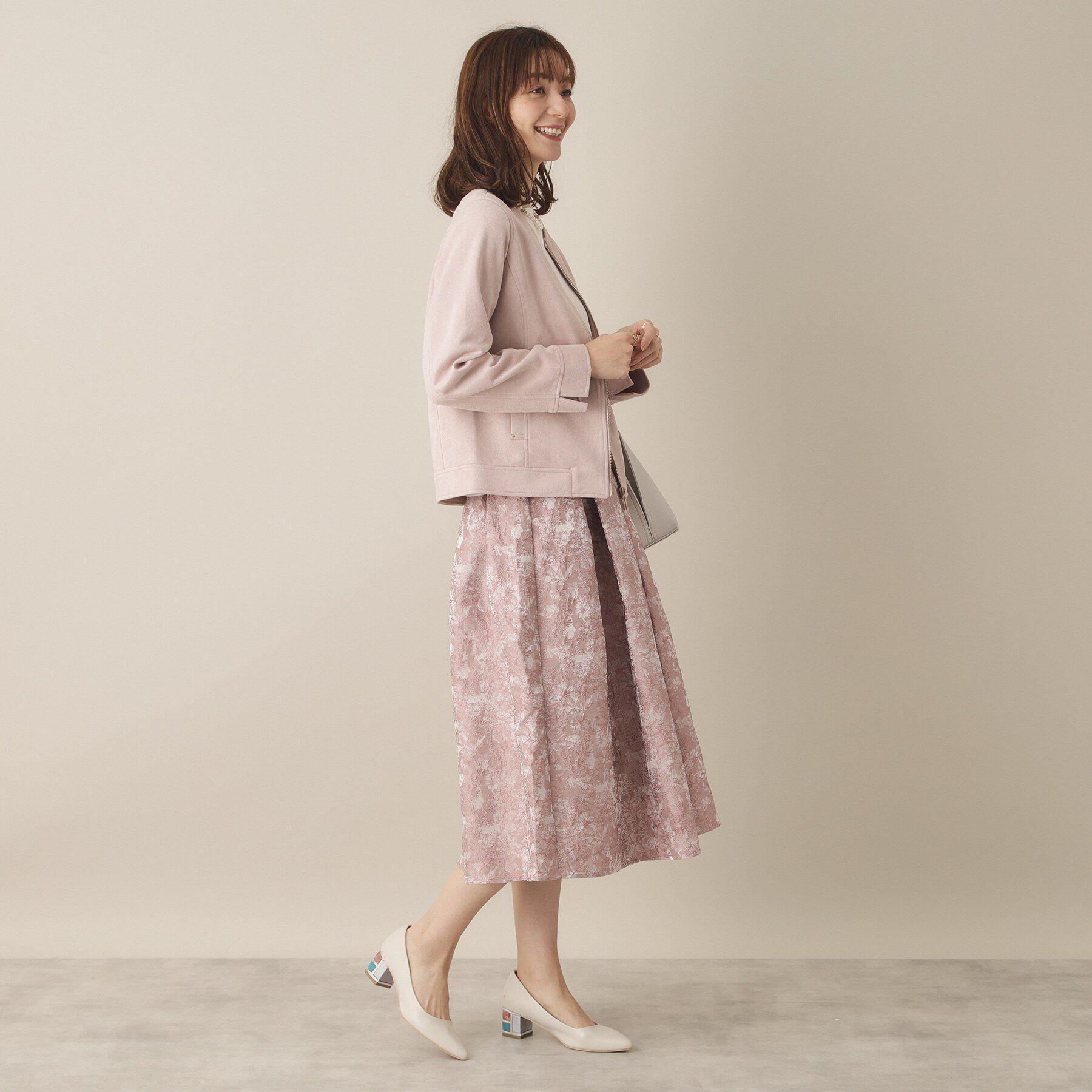 ITS&rsquo;DEMO「【通勤／M・Lサイズ展開】カットフェイクスエードジャケット」|ノーカラージャケット|