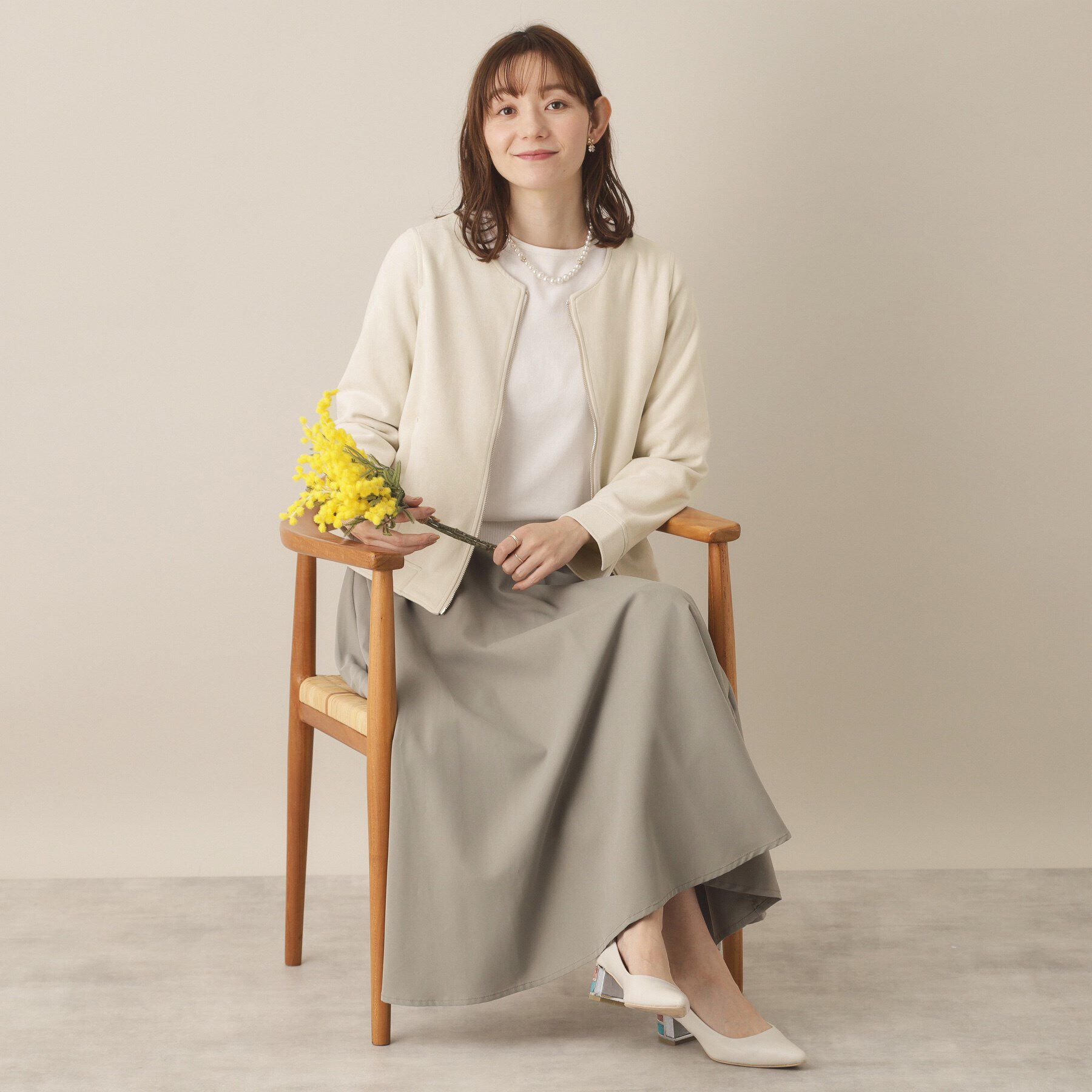 ITS&rsquo;DEMO「【通勤／M・Lサイズ展開】カットフェイクスエードジャケット」|ノーカラージャケット|