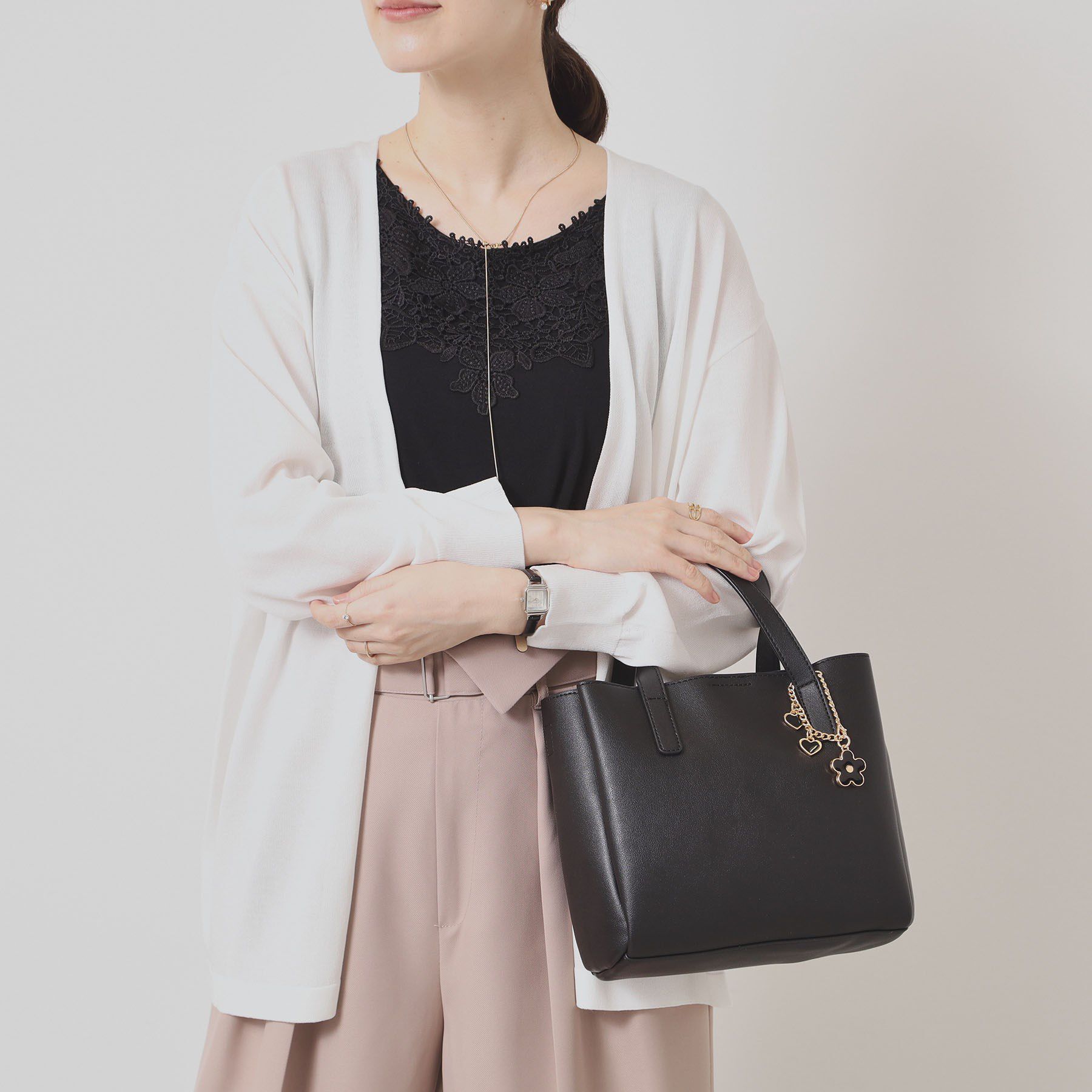 ITS&rsquo;DEMO「チャーム付き2WAYトート」|ハンドバッグ|