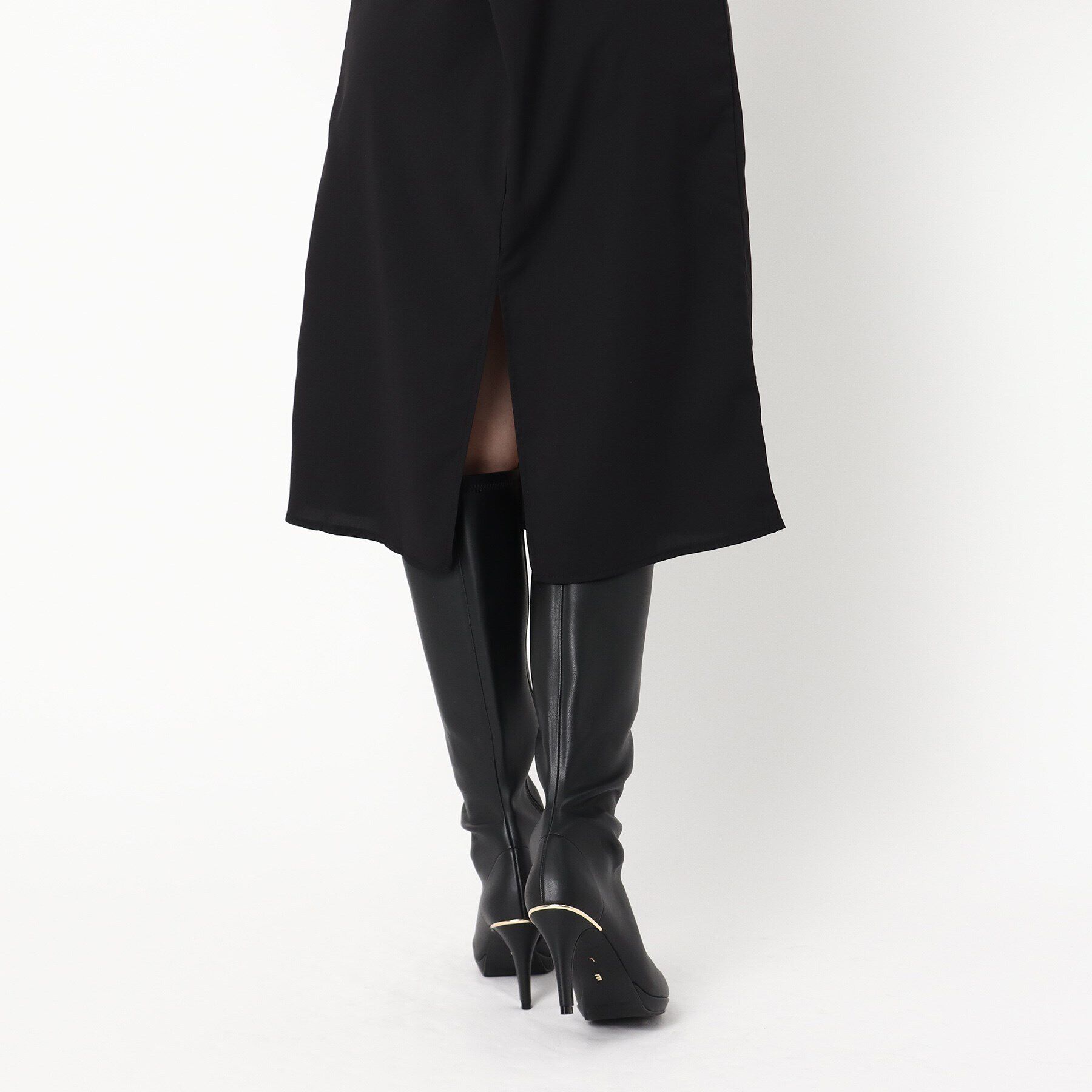 ESPERANZA「【日本製】ロングブーツ8.5cmヒール レイン対応 ストレッチ生地」|ショートブーツ|