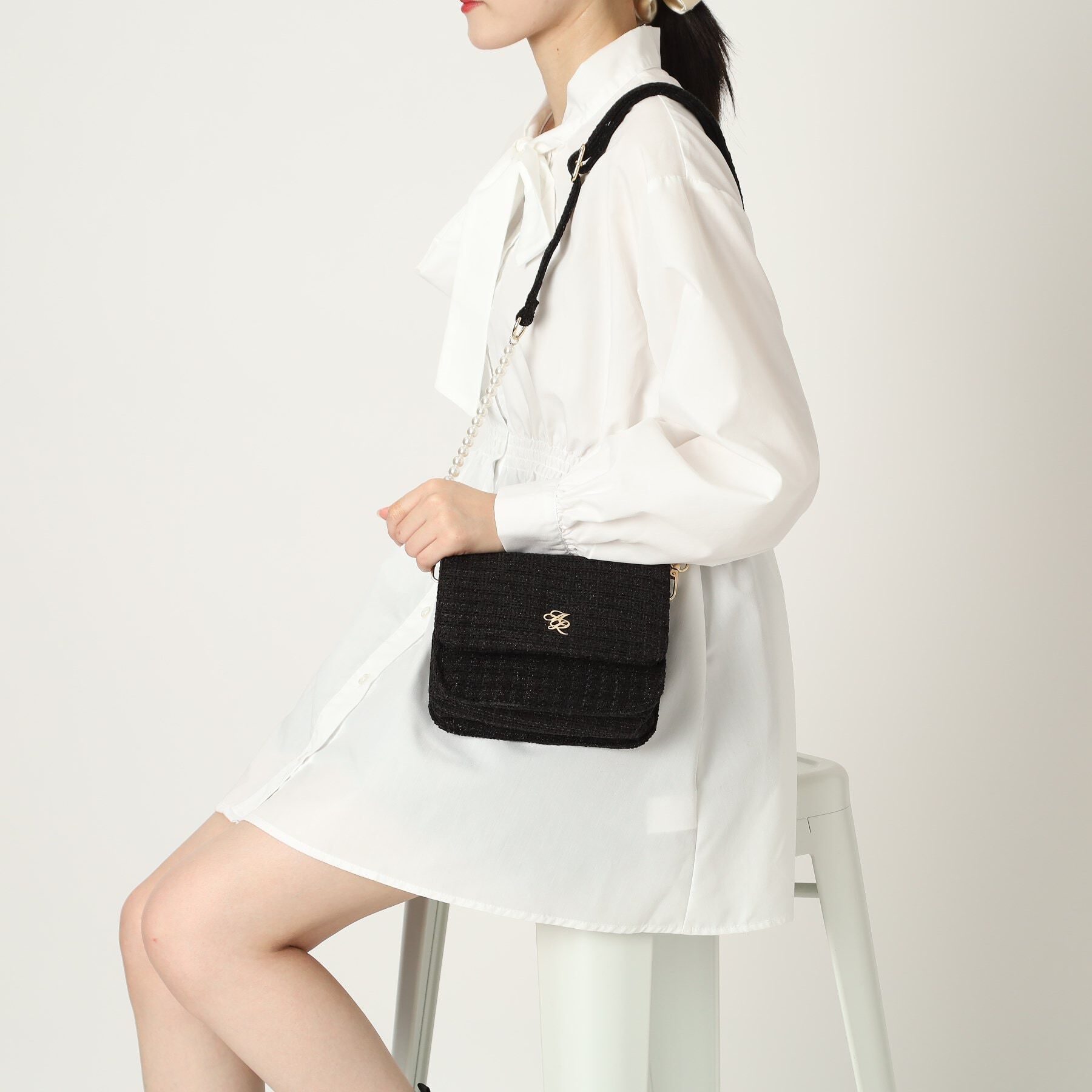 Ober Tashe「フェイクパール&times;チェーンベルト ミニショルダー」|ショルダー・メッセンジャー|