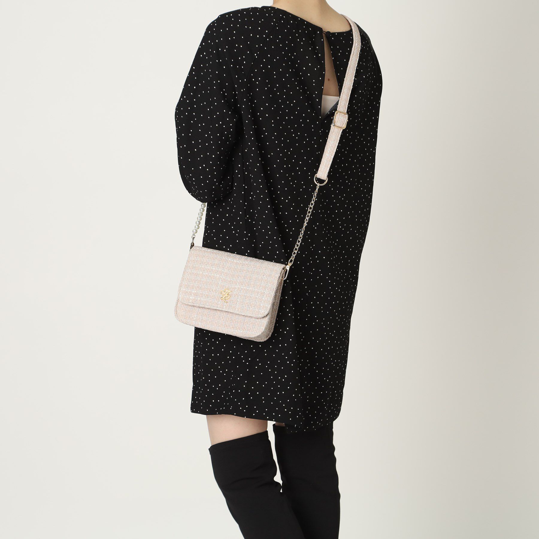 Ober Tashe「フェイクパール&times;チェーンベルト ミニショルダー」|ショルダー・メッセンジャー|