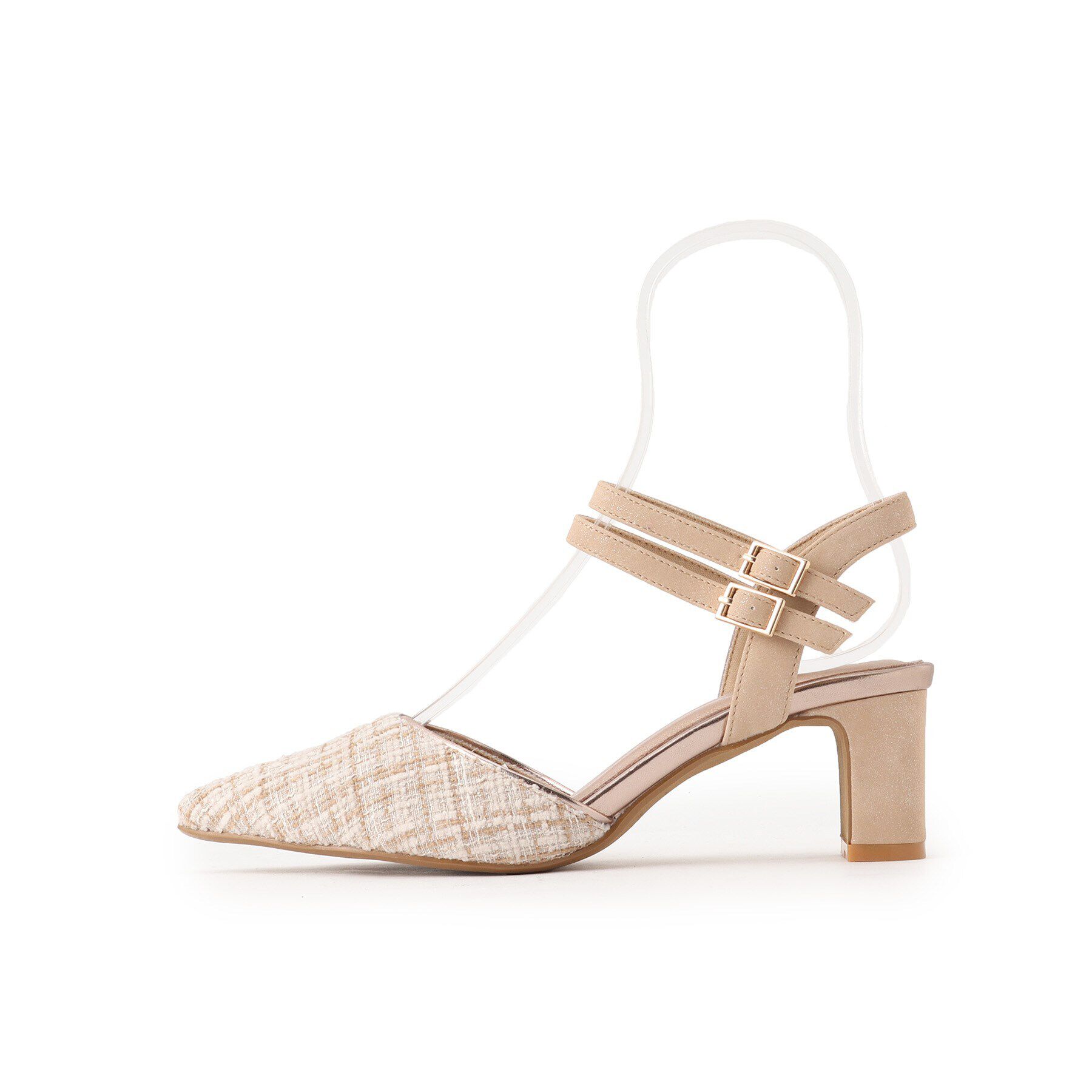 ESPERANZA「アンクルストラップ付ツイードセパレートパンプス」|パンプス|