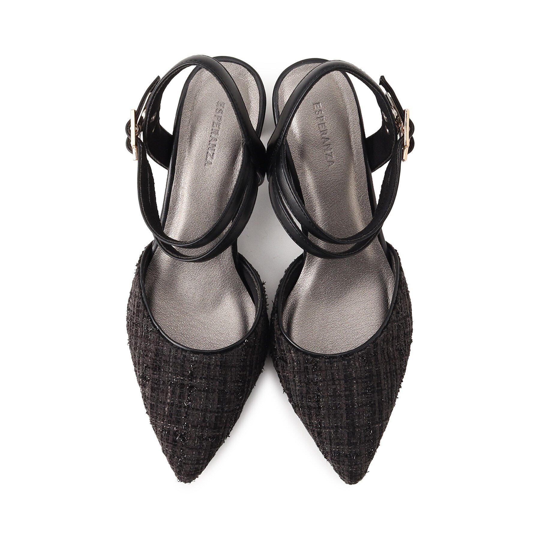 ESPERANZA「アンクルストラップ付ツイードセパレートパンプス」|パンプス|