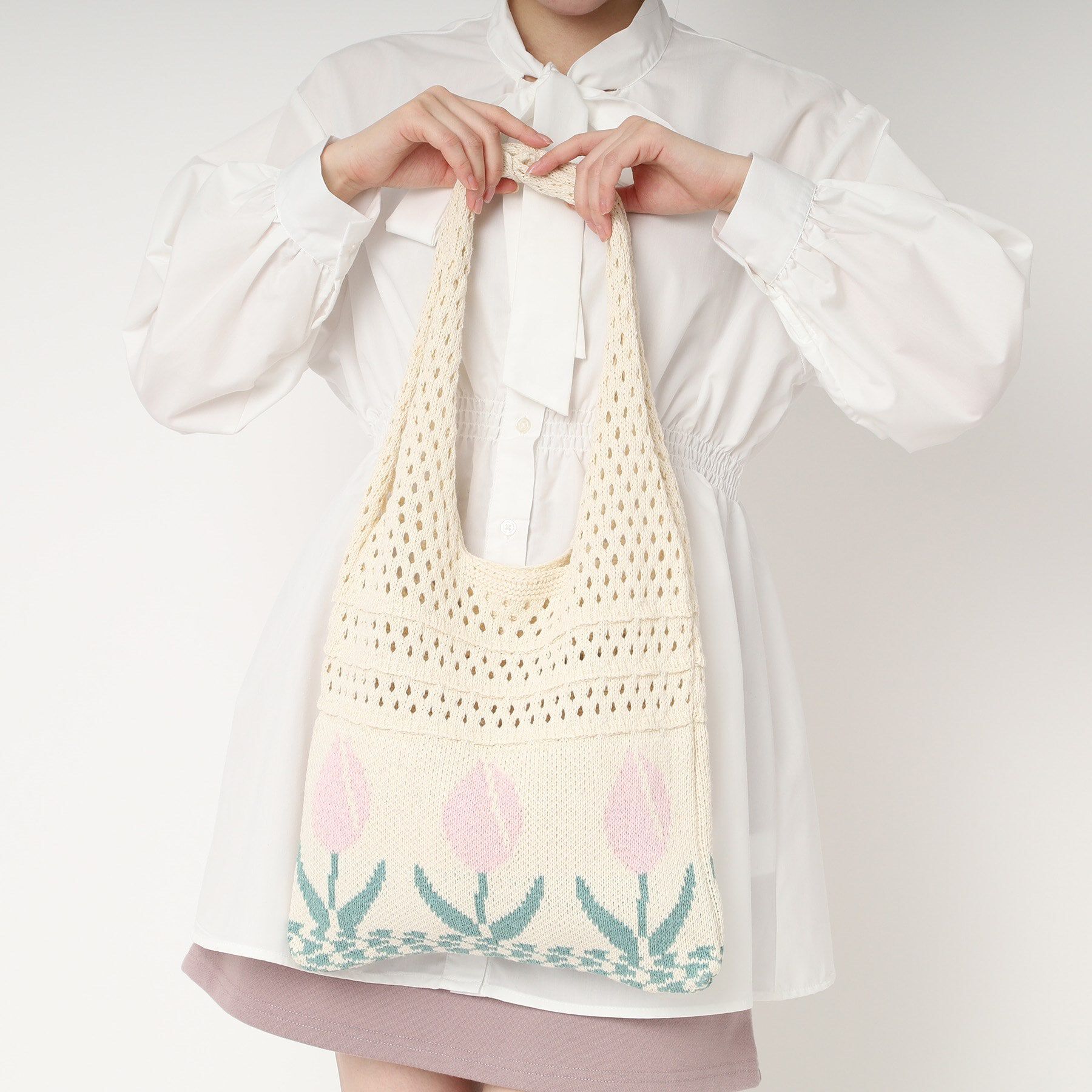 Ober Tashe「チューリップニットバッグ」|トートバッグ|