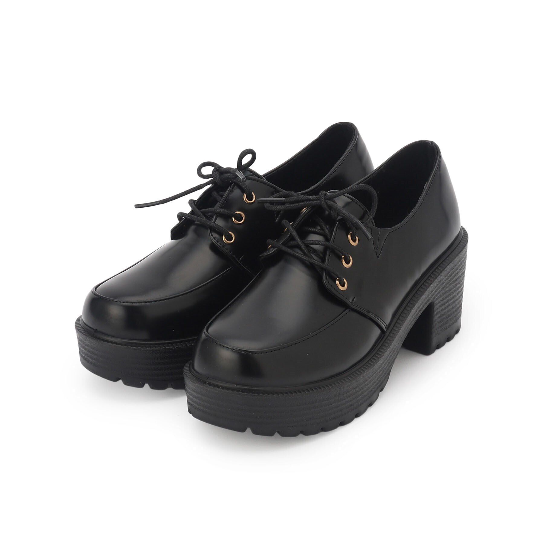 csT&P「厚底レースアップパンプス」|パンプス|ﾌﾞﾗｯｸｴﾅﾒﾙ（219）