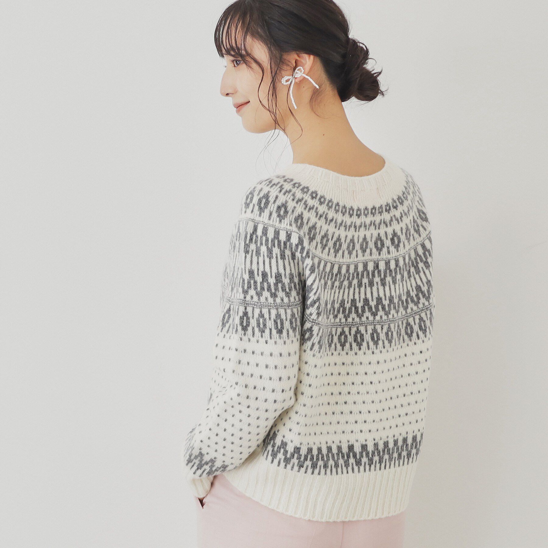 SunaUna「【人気急上昇！／求心柄】エアリーニット」|ニット・セーター|