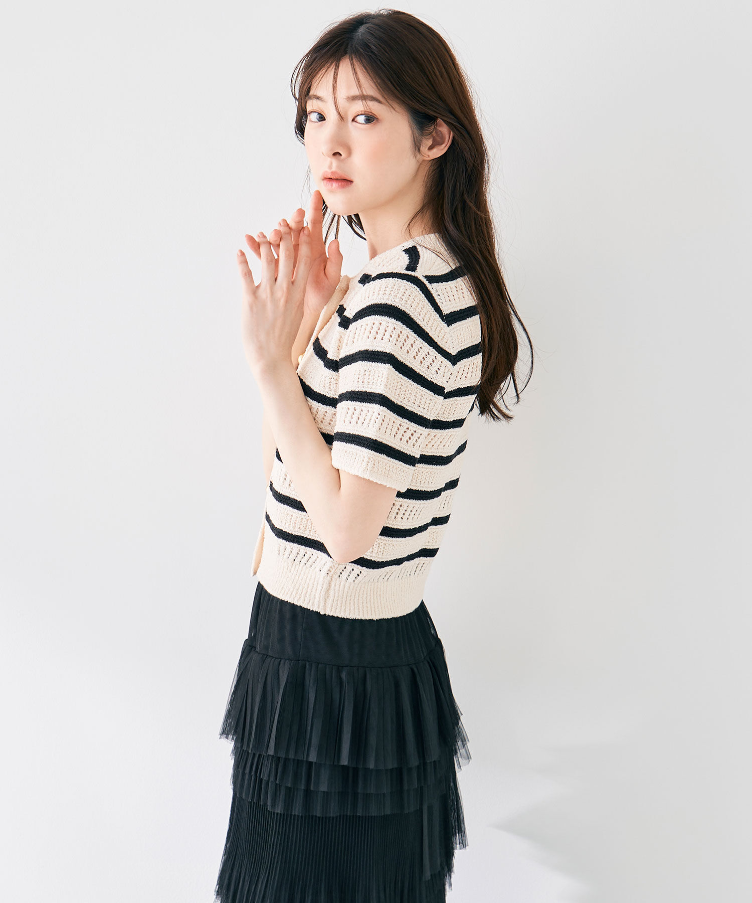 COCO DEAL「ボーダーニットカーディガン」|ニット・セーター|