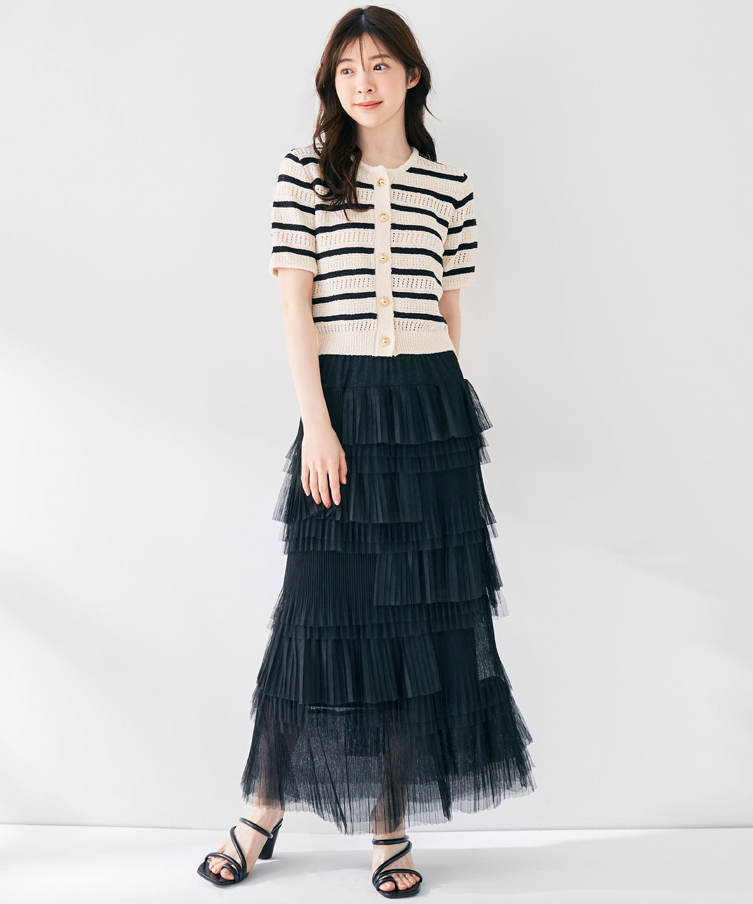 COCO DEAL「ボーダーニットカーディガン」|ニット・セーター|