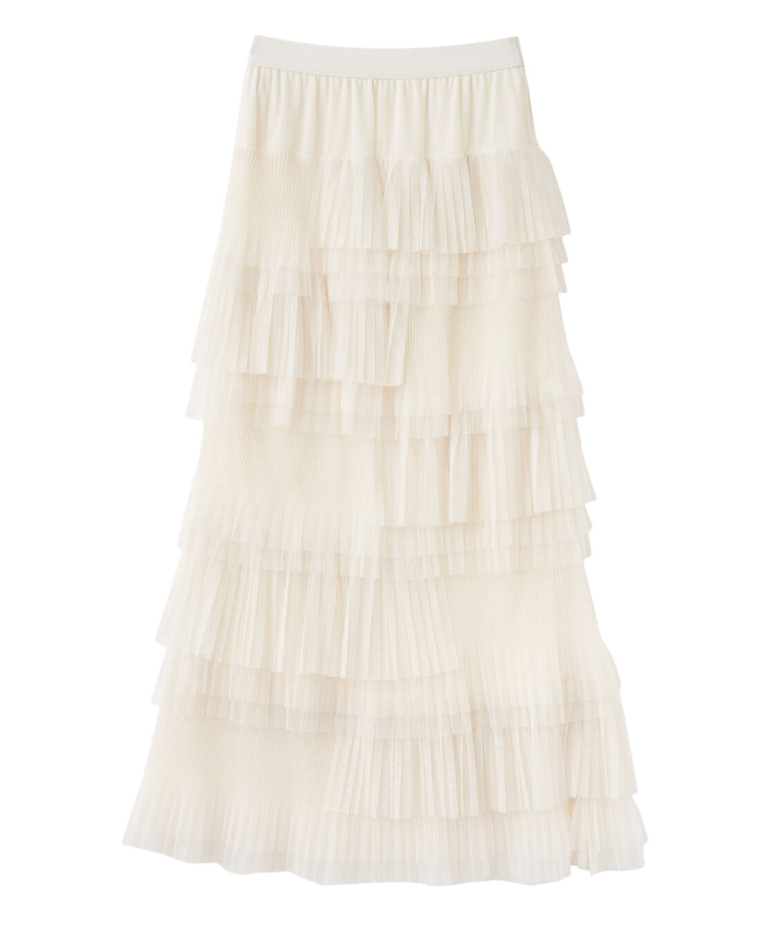 COCO DEAL「アシメプリーツティアードチュールスカート」|スカート|