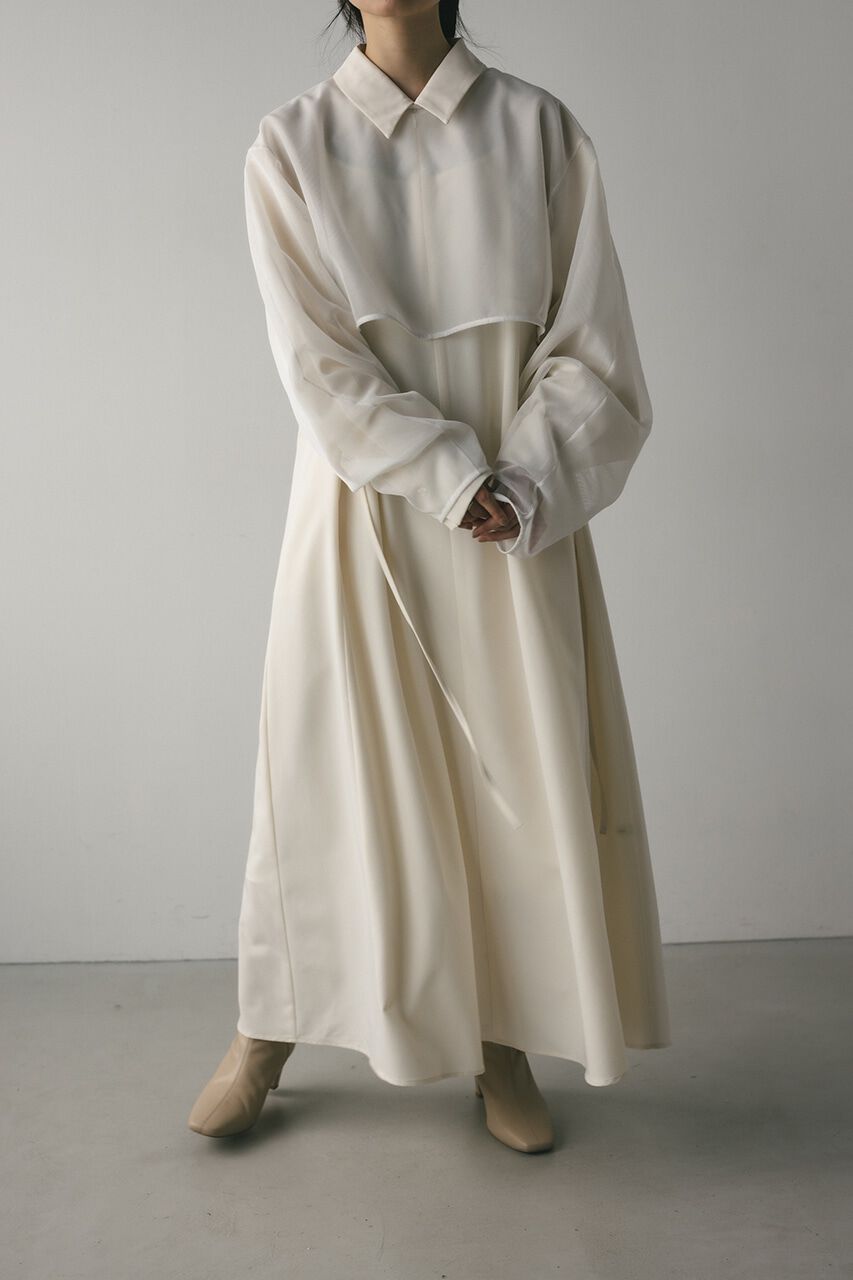 STYLEMIXER「メッシュレイヤードシャツワンピース」|ワンピース|WHT