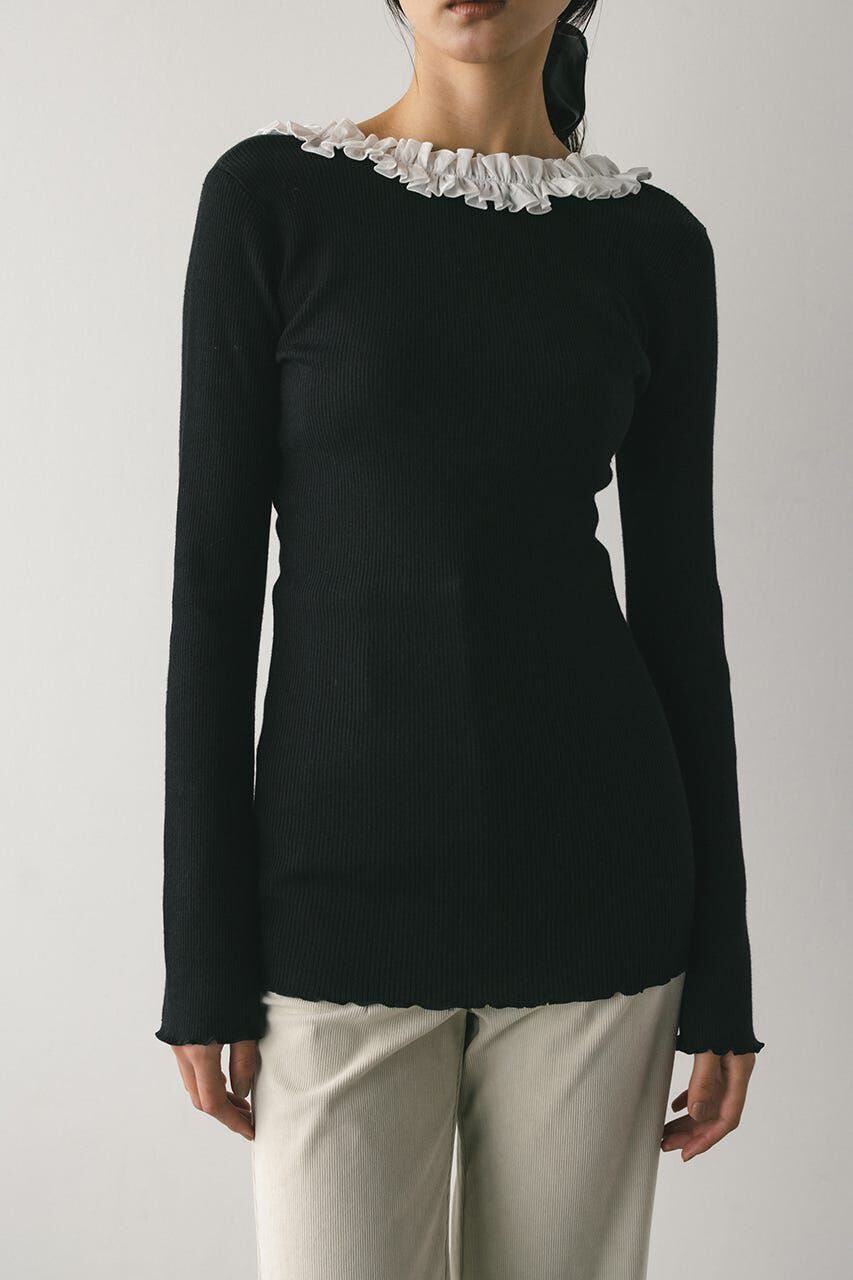 STYLEMIXER「バックオープンフリルニットトップ」|ニット・セーター|