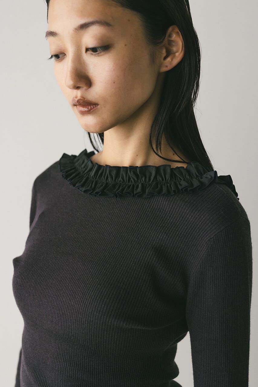STYLEMIXER「バックオープンフリルニットトップ」|ニット・セーター|
