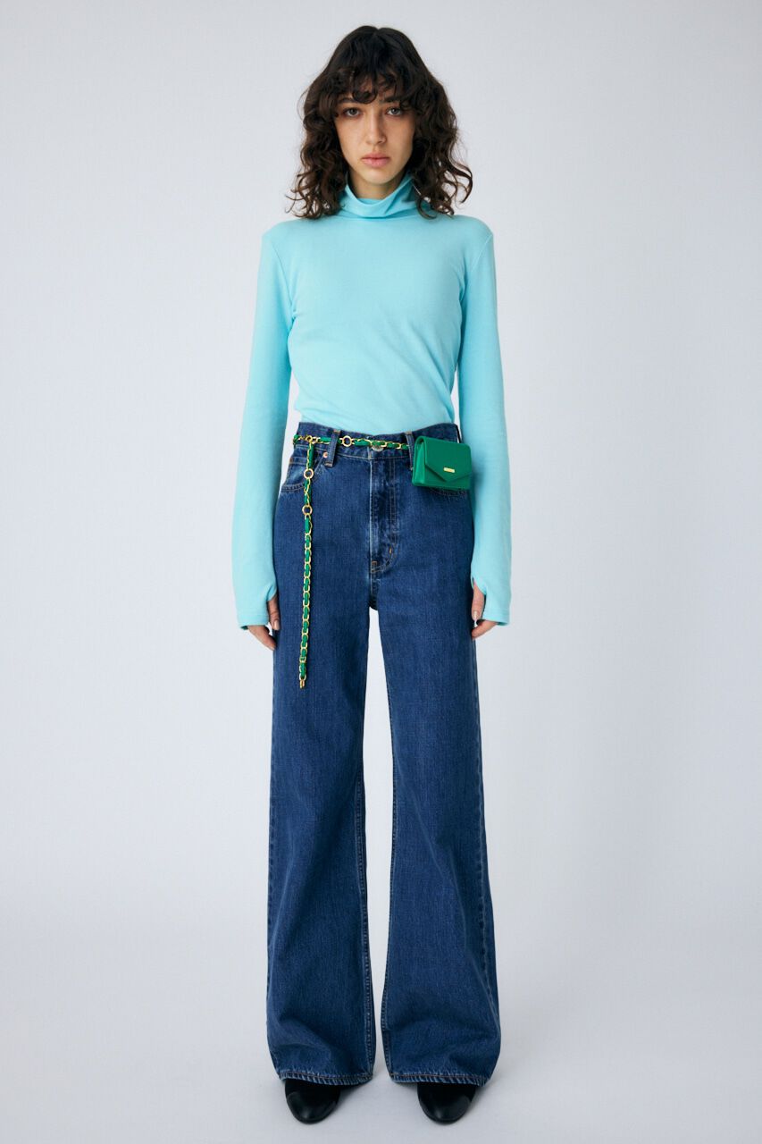 MOUSSY「90S WIDE LEG STRAIGHT」|デニム|BLU