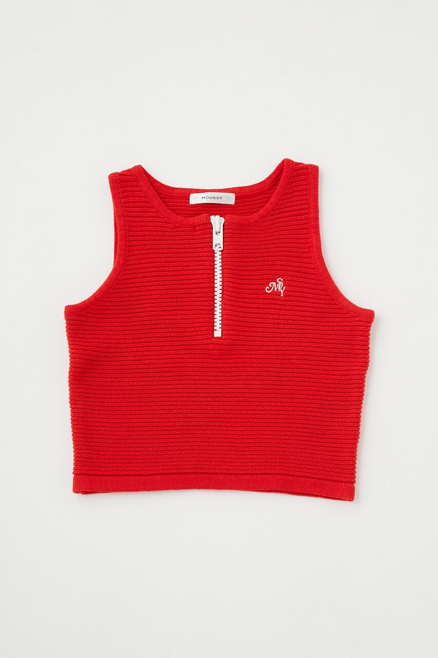 MOUSSY「ZIP UP KNIT タンクトップ」|タンクトップ|