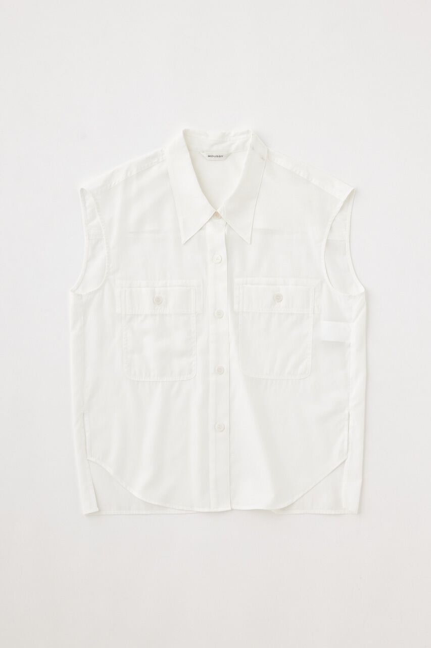 MOUSSY「BACK OPEN SHIRT ベスト」|ダウンベスト・ベスト|