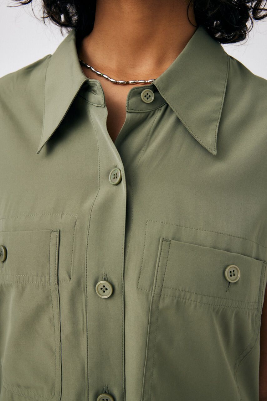 MOUSSY「BACK OPEN SHIRT ベスト」|ダウンベスト・ベスト|