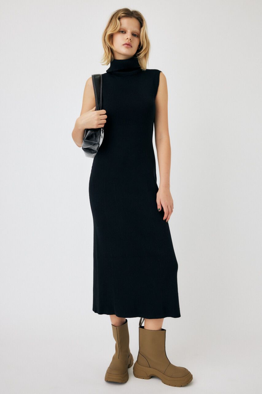 MOUSSY「SWITCHING RIB KNIT ドレス」|ワンピース|