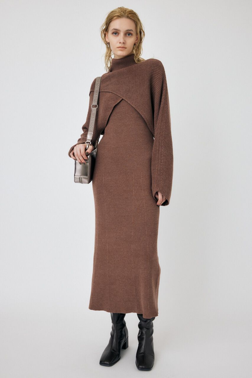 MOUSSY「SWITCHING RIB KNIT ドレス」|ワンピース|