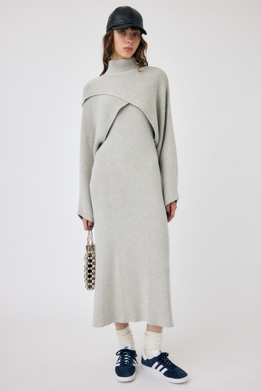 MOUSSY「SWITCHING RIB KNIT ドレス」|ワンピース|L/GRY1