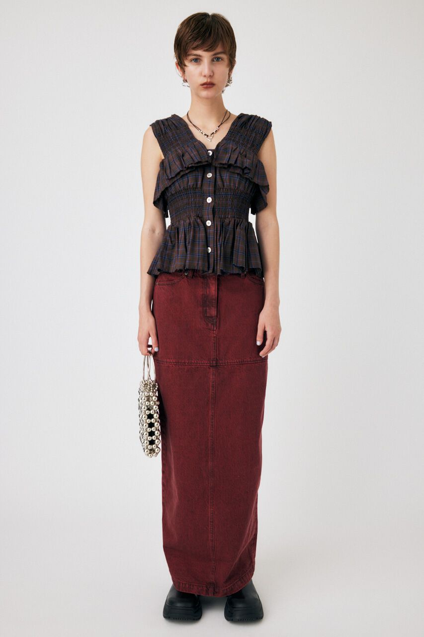 MOUSSY「ACID WASH PENCIL MAXI スカート」|スカート|D/RED3