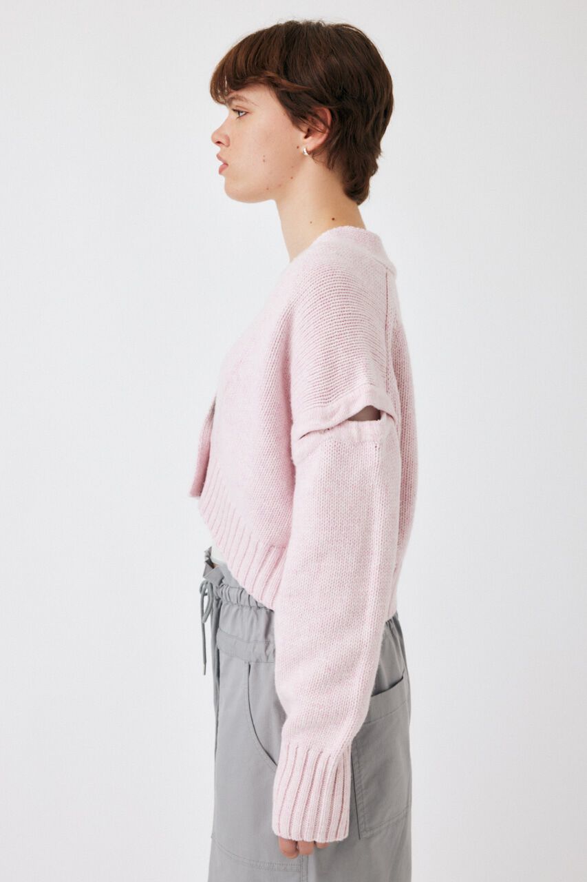 MOUSSY「BUTTON SHORT ニットカーディガン」|ニット・セーター|