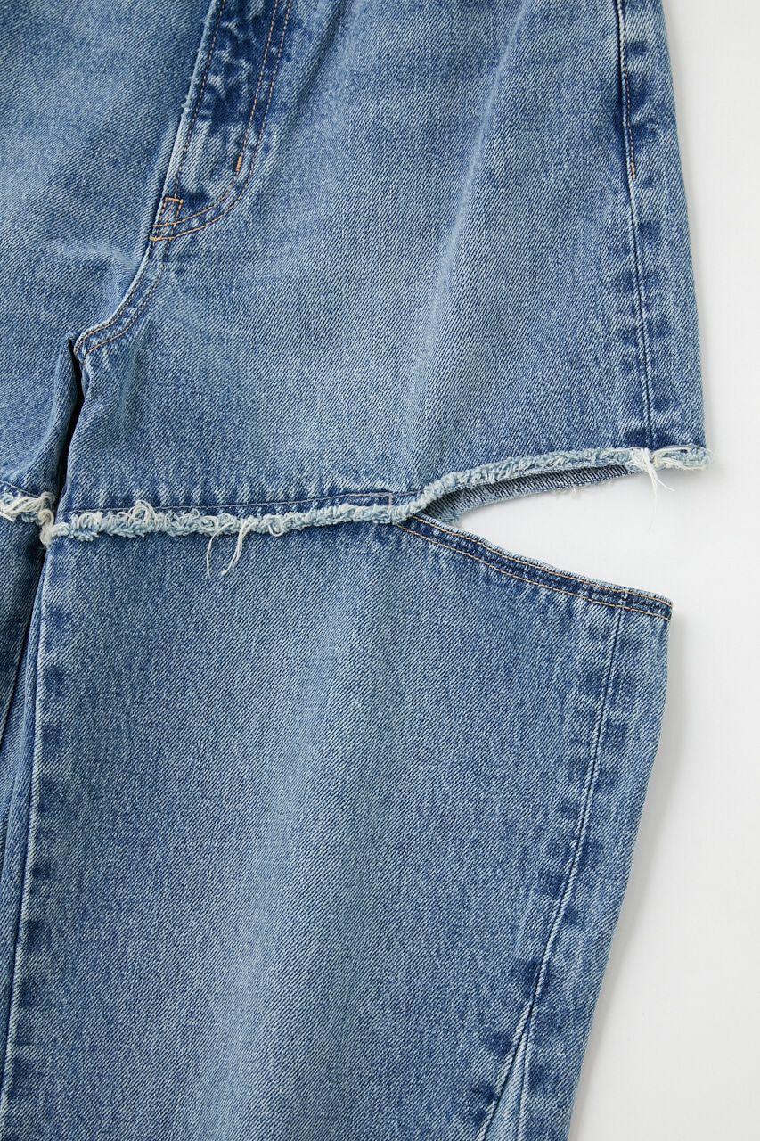 MOUSSY「CUT OUT WIDE STRAIGHT」|デニム|