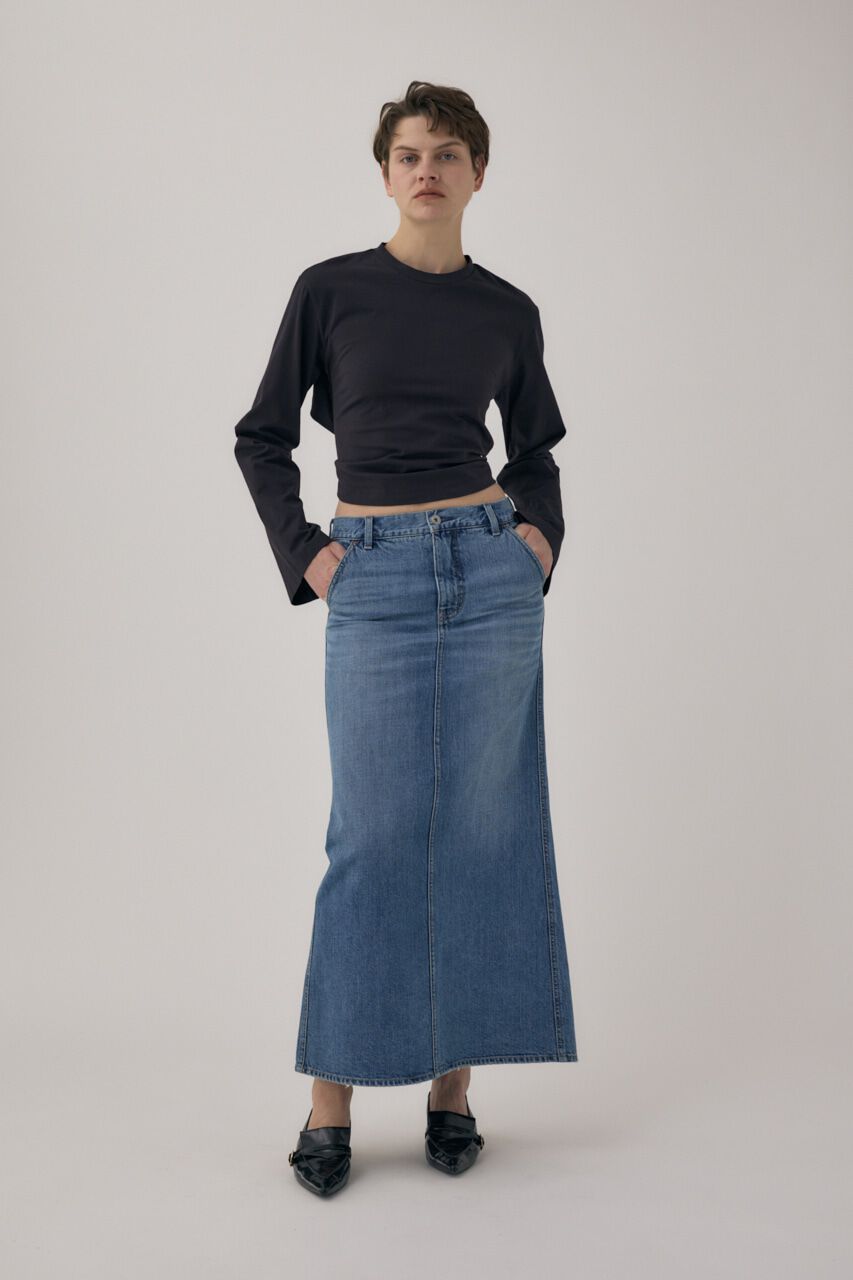 MOUSSY「ｵｰｶﾞﾆｯｸｺｯﾄﾝ使用の少しﾊﾘのあるTｼｬﾂ生地背中で帯を結わ」|Tシャツ・カットソー|