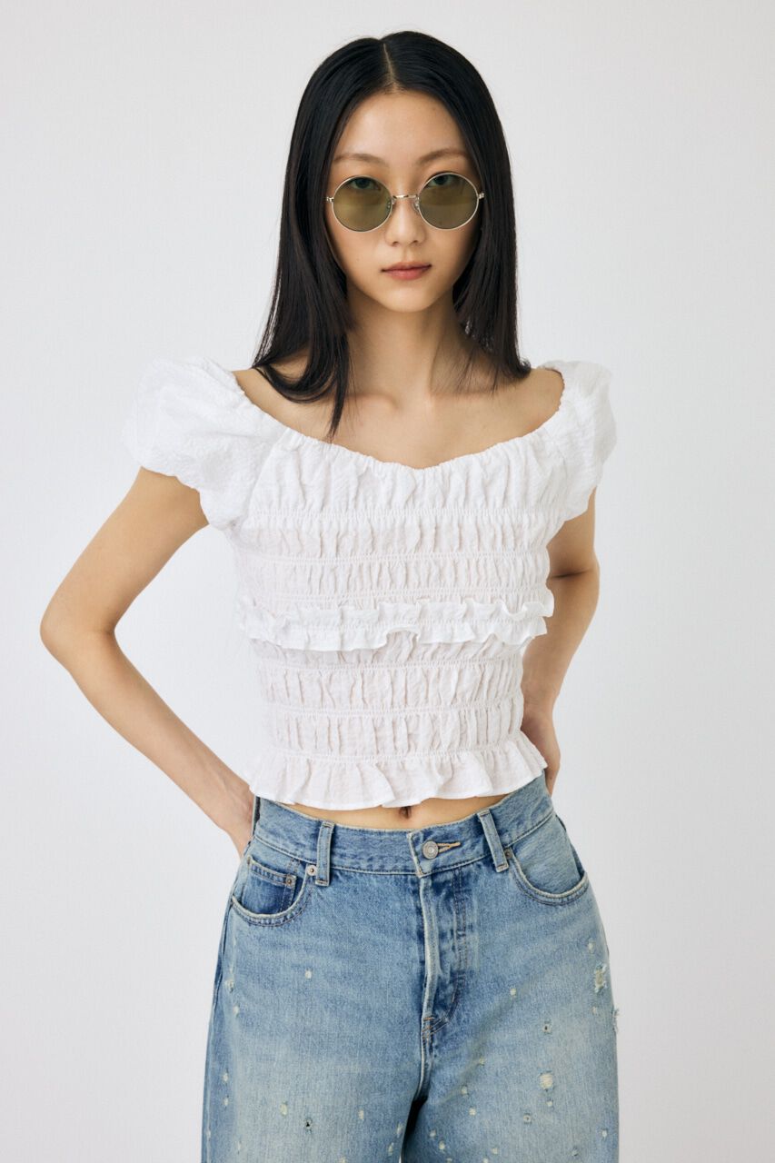 MOUSSY「GATHER FLOWER ブラウス」|シャツ・ブラウス|