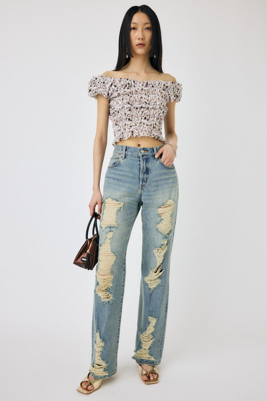 MOUSSY「GATHER FLOWER ブラウス」|シャツ・ブラウス|