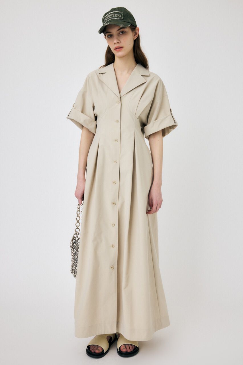 MOUSSY「OPEN COLLAR SAFARI ドレス」|ワンピース|