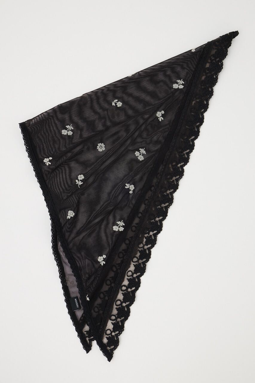 MOUSSY「FLORAL TULLE スカーフ」|その他|BLK