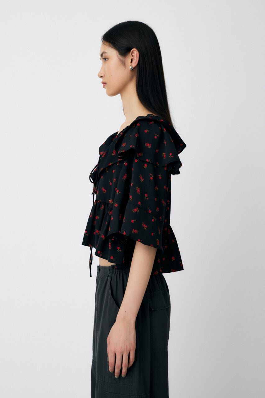 MOUSSY「FLOWER PATTERN フリルトップス」|シャツ・ブラウス|
