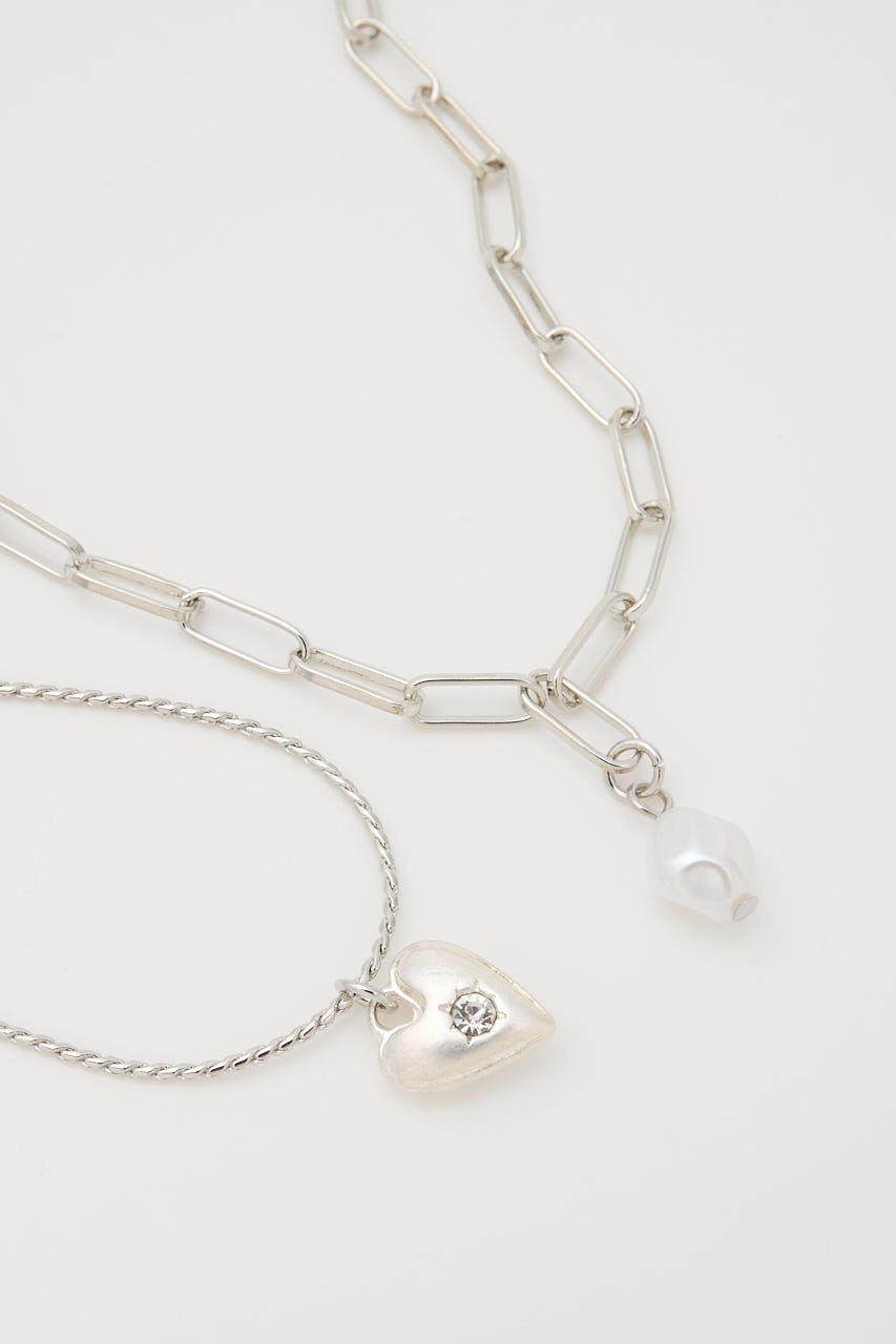 MOUSSY「F/PEARL MIX チェーンセット」|ネックレス|