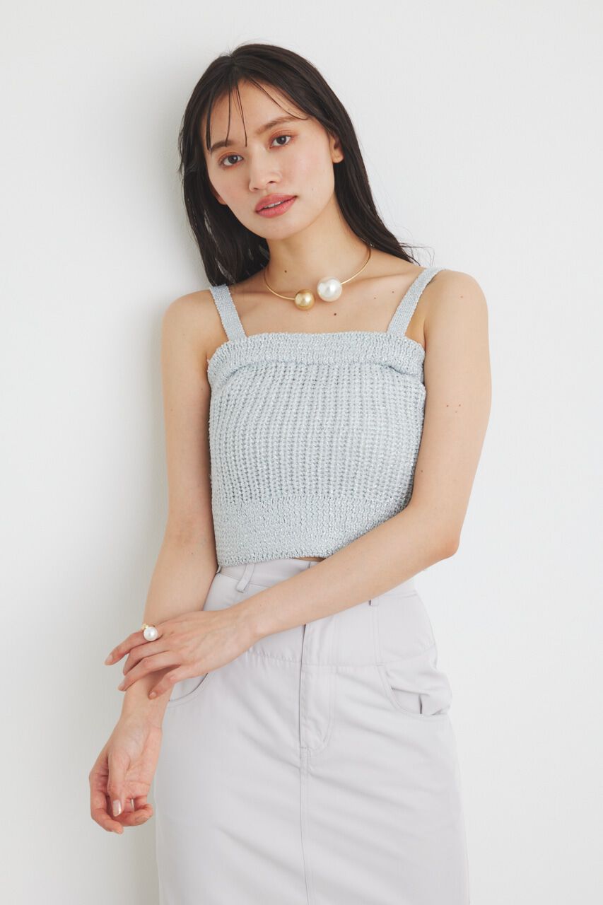 rienda「グリッターKnit TOP」|タンクトップ|