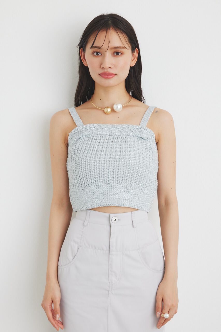 rienda「グリッターKnit TOP」|タンクトップ|