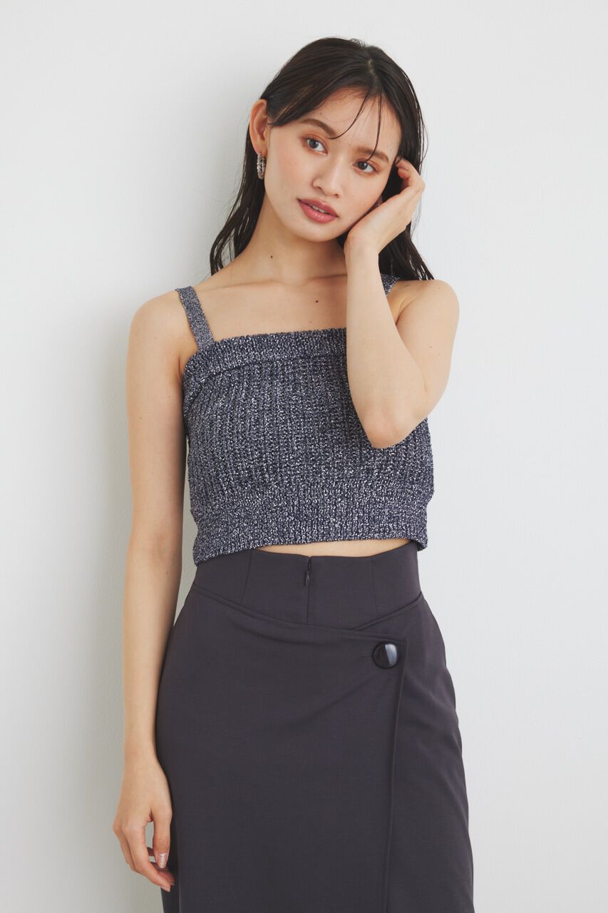 rienda「グリッターKnit TOP」|タンクトップ|