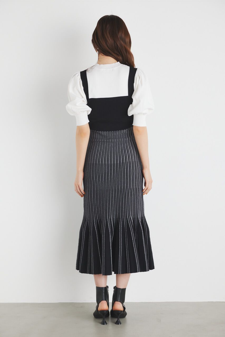 rienda「ビスチェライクストライプKnit OP」|ワンピース|