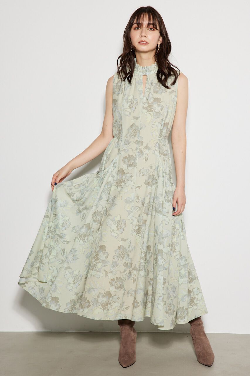 rienda「ティアードデザインフレアOP」|ワンピース|柄YEL5