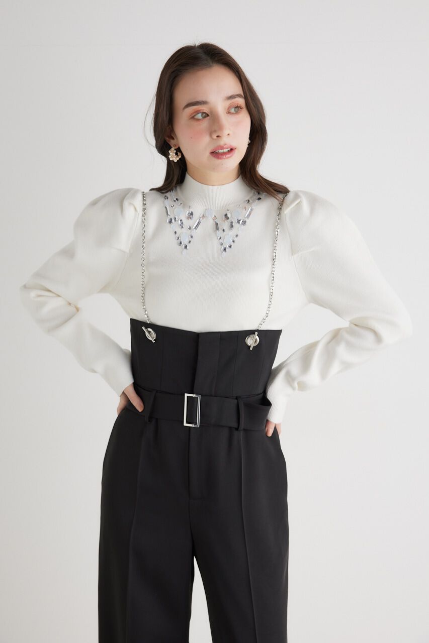 rienda「ビジューカラーKnit TOP」|ニット・セーター|