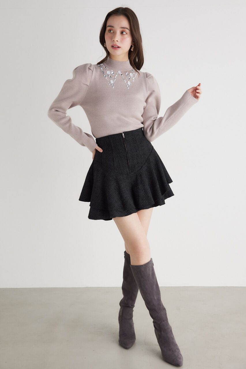 rienda「ビジューカラーKnit TOP」|ニット・セーター|