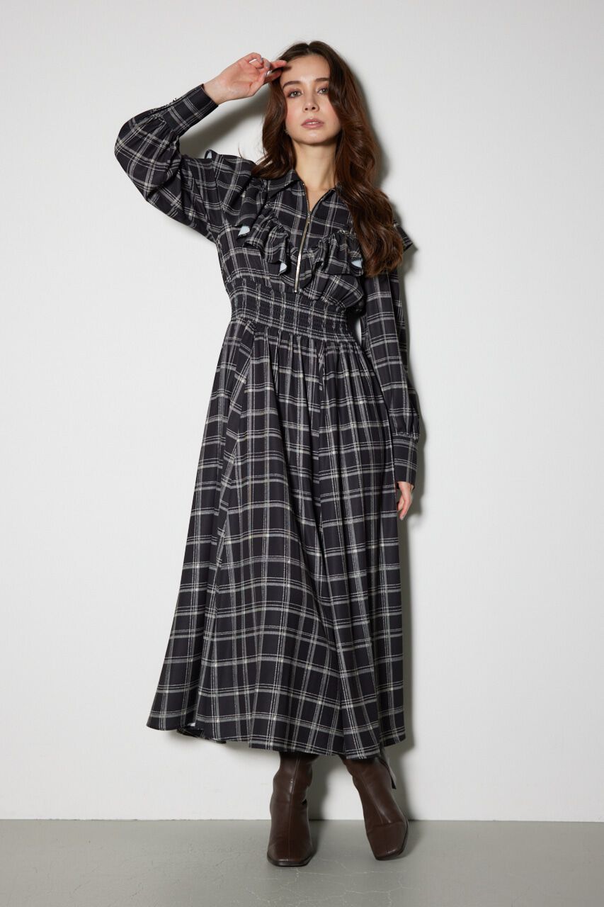 rienda「フロントZIPシャツ ワンピース」|ワンピース|