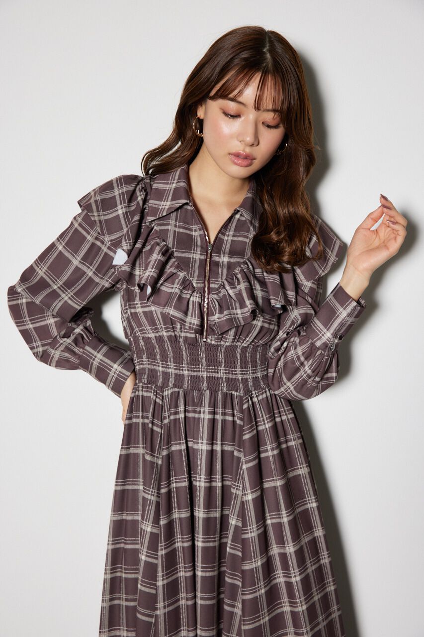 rienda「フロントZIPシャツ ワンピース」|ワンピース|