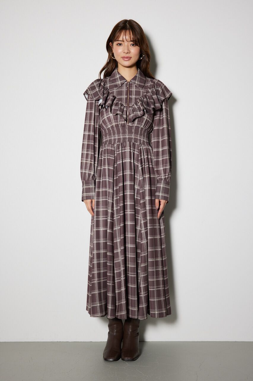 rienda「フロントZIPシャツ ワンピース」|ワンピース|