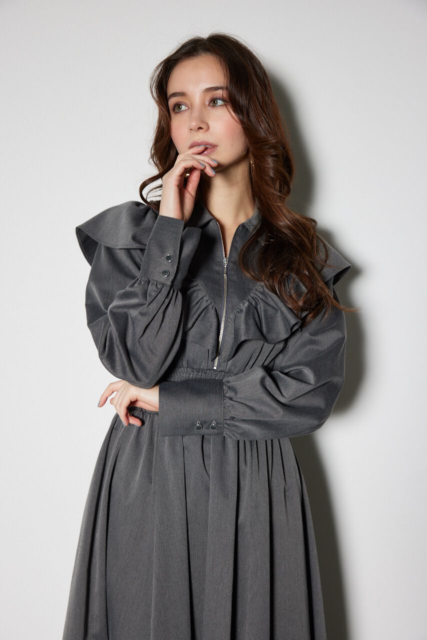 rienda「フロントZIPシャツ ワンピース」|ワンピース|