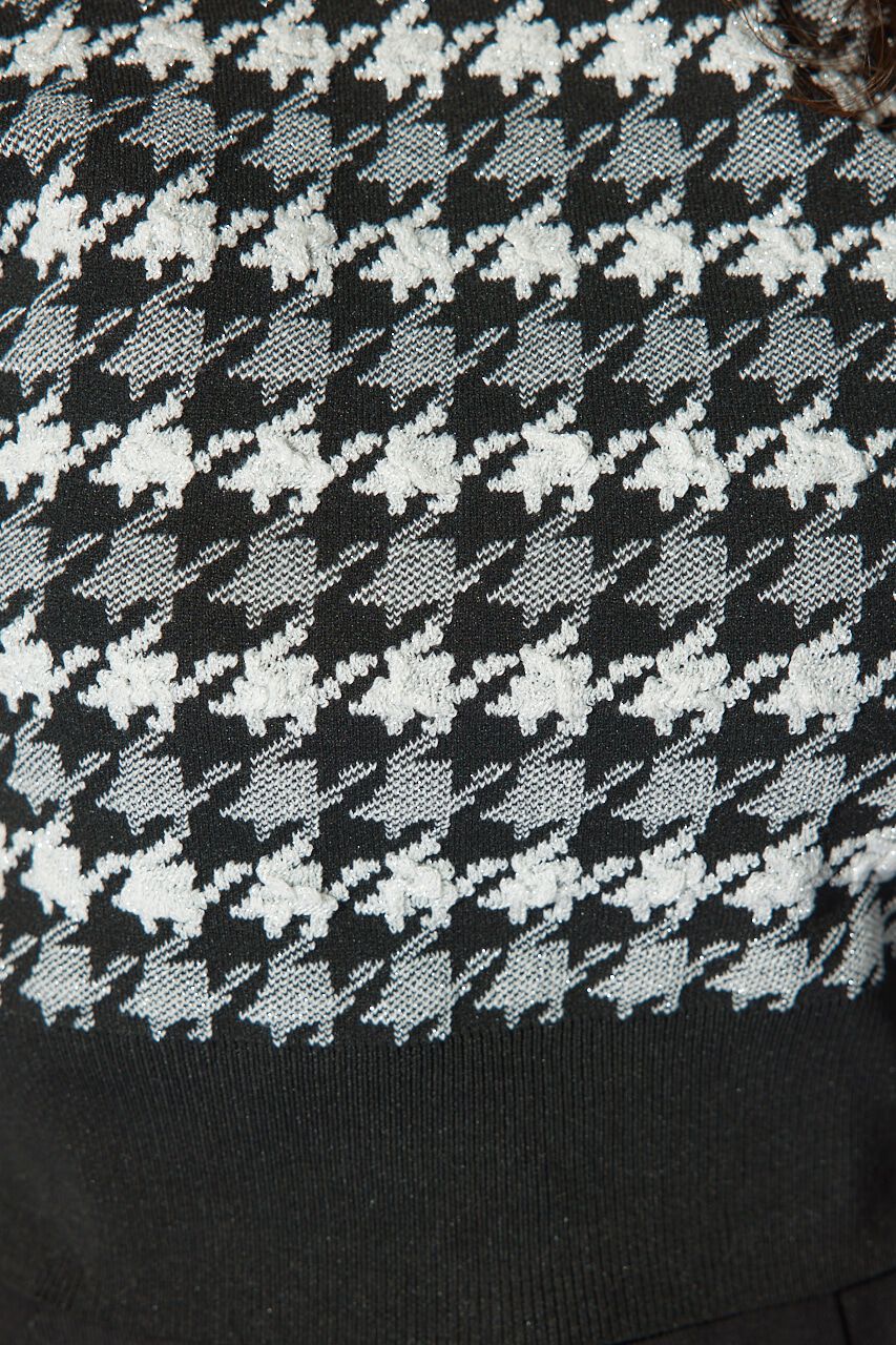 rienda「2WAYチェックパターンニットカーディガントップス」|ニット・セーター|