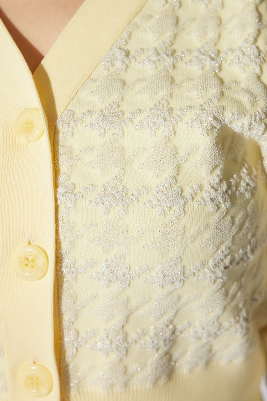 rienda「2WAYチェックパターンニットカーディガントップス」|ニット・セーター|