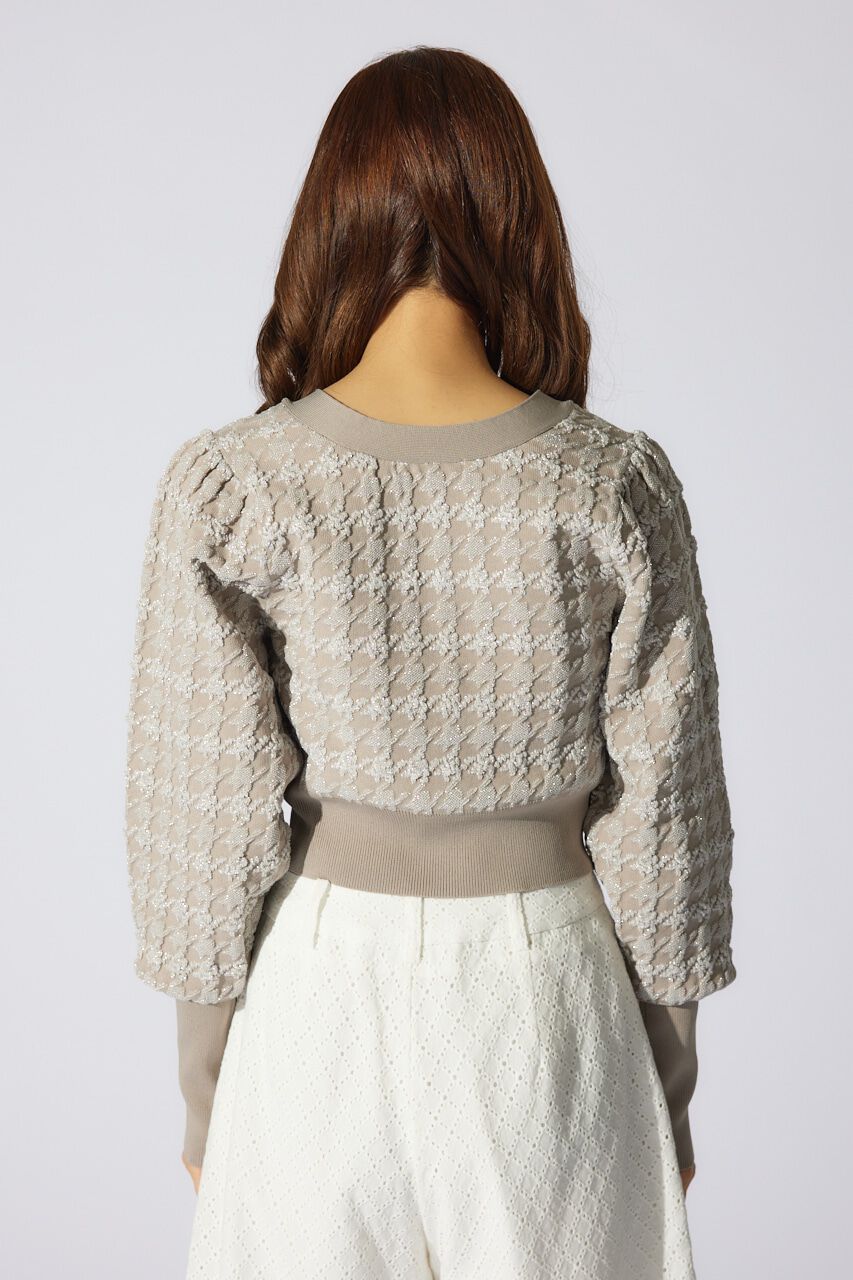 rienda「2WAYチェックパターンニットカーディガントップス」|ニット・セーター|