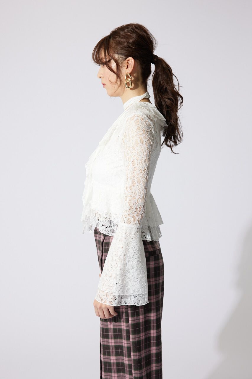 rienda「フリルレースブラウス」|シャツ・ブラウス|
